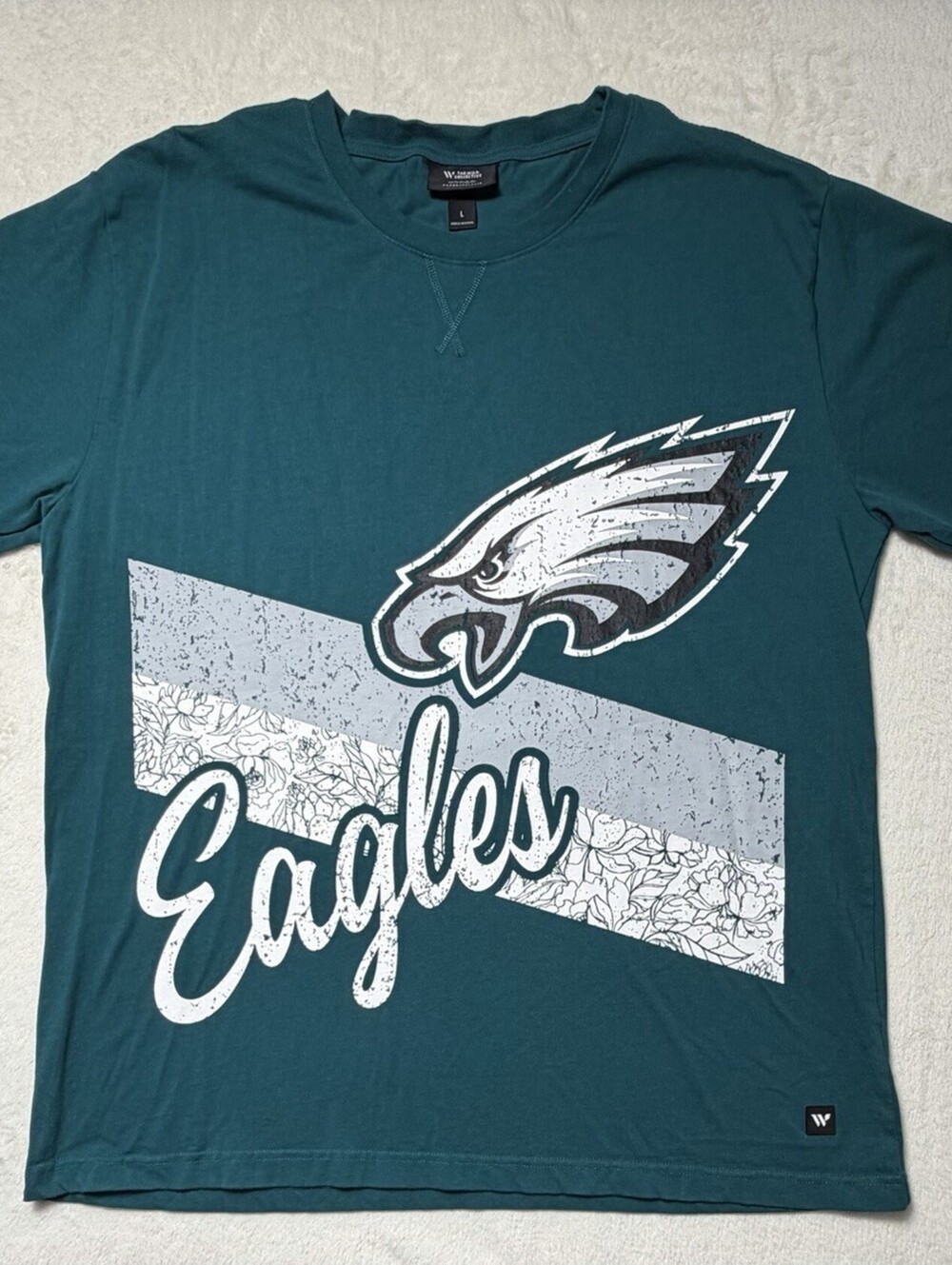 The Wild Collective Anthropologie Philadelphia Eagles Floral Graphic T-Shirt L